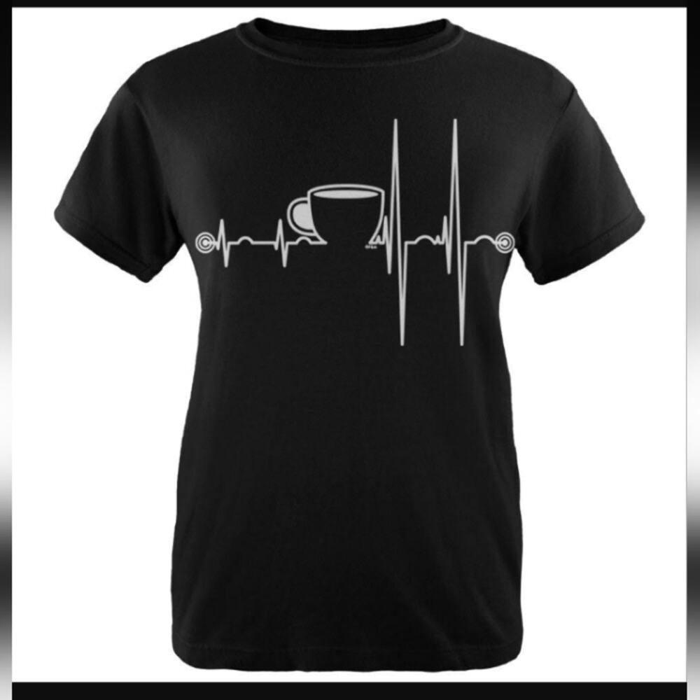 Lazy Daze Coffee Heartbeat Tee NWT